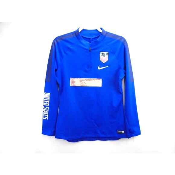 Nike Tops - Nike Women's Size S Team USA Soccer Shirt Long Sleeve Squad Drill Blue 1/4 Zip